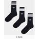 adidas Originals 3 pack solid socks in black