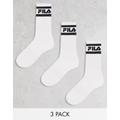 Fila unisex 3 pack crew socks in white