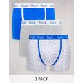 French Connection 3 pack boxers in blue and white print