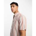 Ben Sherman long sleeve block stripe shirt in dark pink