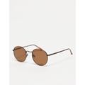 AJ Morgan agreed round sunglasses with bronze lens in gold