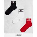 Champion ankle socks in red white navy 3 pack-Multi