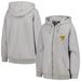 Women's The Wild Collective Gray Minnesota Vikings Faux Fur Lined Tri-Blend Full-Zip Hoodie