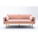 Loveseats Convertible Folding Futon Sofa Bed Sleeper Sofa, Light Pink