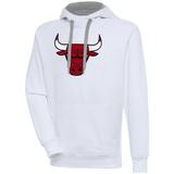 Men's Antigua White Chicago Bulls Victory Pullover Hoodie