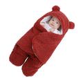 EUBUY Baby Plush Blanket Super Soft and Fluffy Wool Sleeping Bag Soft Quilt Baby Shower Gift for Baby 0-1 Months Claret