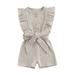 Wassery Kids Girls Jumpsuits Ruffles Sleeveless Rib Knit Jumpsuits with Belt Toddler Summer Casual Clothes Romper Bodysuits