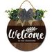 Eveokoki 12 Welcome to Our Classroom for Front Door Farmhouse Porch Rustic Round Wooden Hanging Wreaths for Housewarming gift Christmas Festival Decoration Outdoor Indoor Wall Decor