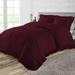 Twin/Twin XL Size Microfiber Duvet Cover Trimmed Ruffle Ultra Soft & Breathable 3 Piece Luxury Soft Wrinkle Free Cooling Sheet (1 Duvet Cover with 2 Pillowcases Wine)