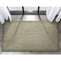 Well Woven Indoor/Outdoor Area Rug 2 3 x 3 11 Woden Green Striped & Solid Border