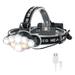 Rechargeable Headlamp 8 Modes Multi-Function Headlight Flashlight 18000 Lumens Waterproof Head Torch Heads Light with Red Light for Camping Fishing Car Repair with USB Cable