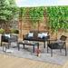 KDS4AKLB-1 4-pc. Black Wicker Cord Patio Conversation Set Antique Black