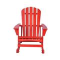 Dtwnek Rocking Chair Solid Wood Chair for Patio Backyard Garden Red