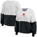 Women's WEAR by Erin Andrews White/Black Cincinnati Bengals Lighweight Modest Crop Color-Block Pullover Sweater