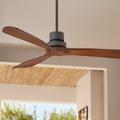 52 Casa Vieja Delta-Wing DC Rustic Farmhouse Indoor Outdoor Ceiling Fan with Remote Control Oil Rubbed Bronze Walnut Wood Damp Rated for Patio