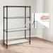 CAPHAUS NSF Adjustable Shelves Metal Wire Shelving Unit w/ Liners Kitchen Storage Shelving Metal Steel Storage Shelving Garage Shelving Storage Organizer Utility Shelf 4-Tier No Wheels Black