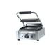Quattro Heavy Duty Single Panini Contact Grill Ribbed Top and Flat Bottom Plates Stainless Steel Silver