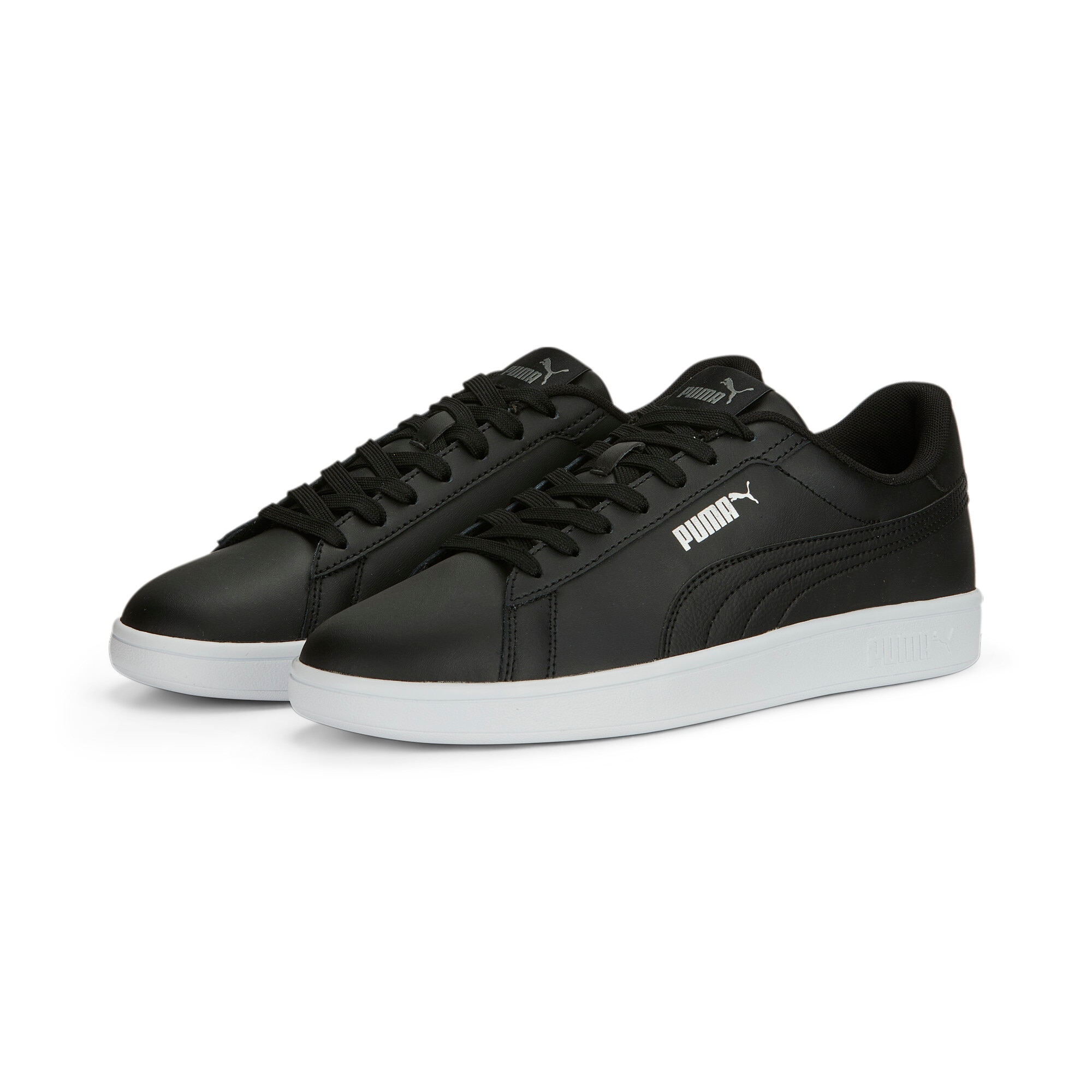 Sneaker PUMA "SMASH 3.0 L", Damen, Gr. 38, schwarz (puma schwarz, puma schwarz, puma weiß), unifarben, Schuhe Sneaker