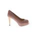 Stuart Weitzman Heels: Pumps Stilleto Cocktail Party Pink Print Shoes - Women's Size 38 - Round Toe