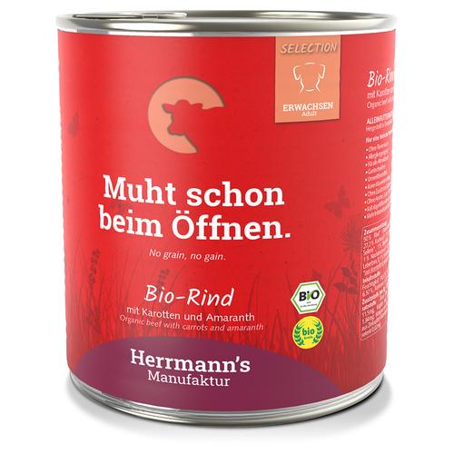 Herrmann’s Menü Sensitive 6 x 800 g – Bio-Rind mit Bio-Karotten und Bio-Amaranth