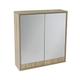House & Homestyle Double Mirrored Door Cabinet, Brown, 60H x 60W x 15D