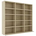 Tidyard CD Cabinet Book Cabinet Office Cabinet Bookcase Storage Shelf Sonoma Oak 102x16x89.5 cm Chipboard
