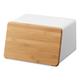 YAMAZAKI Bread bin, Stainless Steel Wood, White, one Size