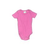 Hanna Andersson Short Sleeve Onesie: Pink Solid Bottoms - Kids Girl's Size 75