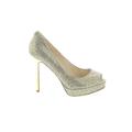 MICHAEL Michael Kors Heels: Slip On Stiletto Cocktail Party Gold Shoes - Women's Size 6 1/2 - Peep Toe
