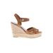 Dolce Vita Wedges: Espadrille Platform Boho Chic Tan Print Shoes - Women's Size 8 1/2 - Open Toe