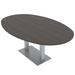 Skutchi Designs, Inc. 6 Person Conference Table w/ Square Metal Base Boat Oval Shape Wood/Metal in Black | 29 H x 69.5 W x 33.5 D in | Wayfair