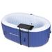 ZACHVO 120 Volt 2 - Person 100 - Jet Oval Inflatable Hot Tub in Blue Vinyl/PVC in Blue/White | 25.6 H x 74.8 W x 47.24 D in | Wayfair XX-LS005-WF