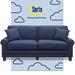 Serta at Home Copenhagen 73" Sofa Couch for Two People w/ Pillowed Back Cushions & Rounded Arms Polyester in Blue | Wayfair CR48576