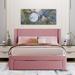 Latitude Run® Full/Double Storage Platform Bed Upholstered/Velvet, Wood in Pink | 44.72 H x 59.42 W x 78.12 D in | Wayfair