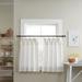 Ebern Designs Drop Cloth Tier Curtain Panel Pair w/ Attached Ruffle Valance 100% Cotton in White | 36 H x 30 W in | Wayfair