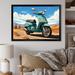 Winston Porter Scooter Retro In Desert Landscape Framed On Canvas Print Plastic | 34 H x 44 W x 1.5 D in | Wayfair 1AC8F9EC6AC24CB381DD08DBE5040A21