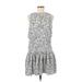 Ann Taylor Casual Dress - Mini High Neck Sleeveless: Silver Leopard Print Dresses - New - Women's Size 6 Petite
