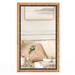 Costway 22 x 36 Inch Rectangular Frame Decor Wall Mounted Mirror with Back Board-Natural