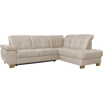 Ecksofa ALINA "Karima", beige (beige gdu 1), B:260cm H:98cm T:219cm, Microfaser GDU (100% Polyester), Sofas, inkl. Rückenlehnenverstellung, wahlweise mit Bettfunktion und Stauraum Image