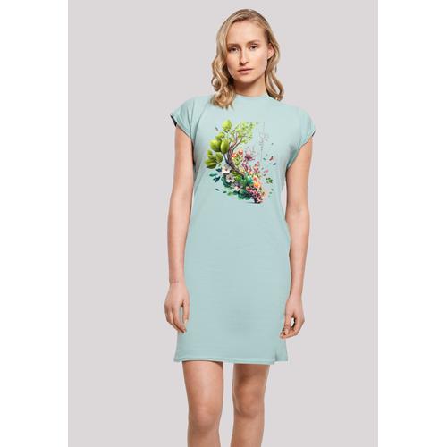 „Shirtkleid F4NT4STIC „“Blüten Baum Kleid““ Gr. 4XL, blau (bluemint) Damen Kleider Freizeitkleider Print“