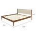 Beige Upholstered Headboard and Wood Frame Set, Queen or King