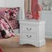 Transitional Wood Nightstand Side Table, Bedroom Bedside Table with 2 Storage Drawer and Metal Glide Drawer White