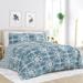 Reversible Floral Striped Comforter Set For Bedroom