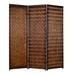 Dual Tone 3 Panel Wooden Foldable Room Divider with Wavy Design, Brown - 72 H x 2 W x 63 L Inches