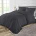 King/Cal King Size Microfiber Duvet Cover Trimmed Ruffle Ultra Soft & Breathable 3 Piece Luxury Soft Wrinkle Free Cooling Sheet (1 Duvet Cover with 2 Pillowcases Dark Grey)