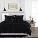 King/Cal King Size Microfiber Duvet Cover Multi Ruffle Ultra Soft & Breathable 3 Piece Luxury Soft Wrinkle Free Cooling Sheet (1 Duvet Cover with 2 Pillowcases Black)