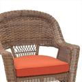 Honey Wicker Chair With Red Cushion