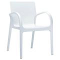 Belen Kox Polycarbonate Arm Chair Glossy White Set of 4