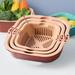 Six-Piece Kitchen Washbas In Double-Layer Basket Vegetable And Fruit Multi-Functional Plastic Washing Basket