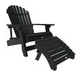 highwood Folding Recliner Chair with Folding Ottoman Black